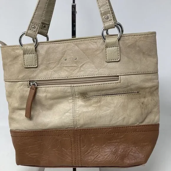 Stone Mountain Womens Leather Brown & Tan Handbag Purse - Picture 2 of 10